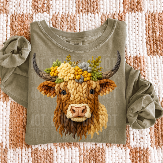 Faux Yarn Highland Cow