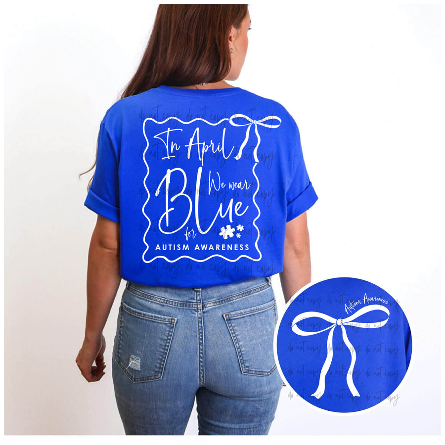 In April,  We Wear Blue - Bow