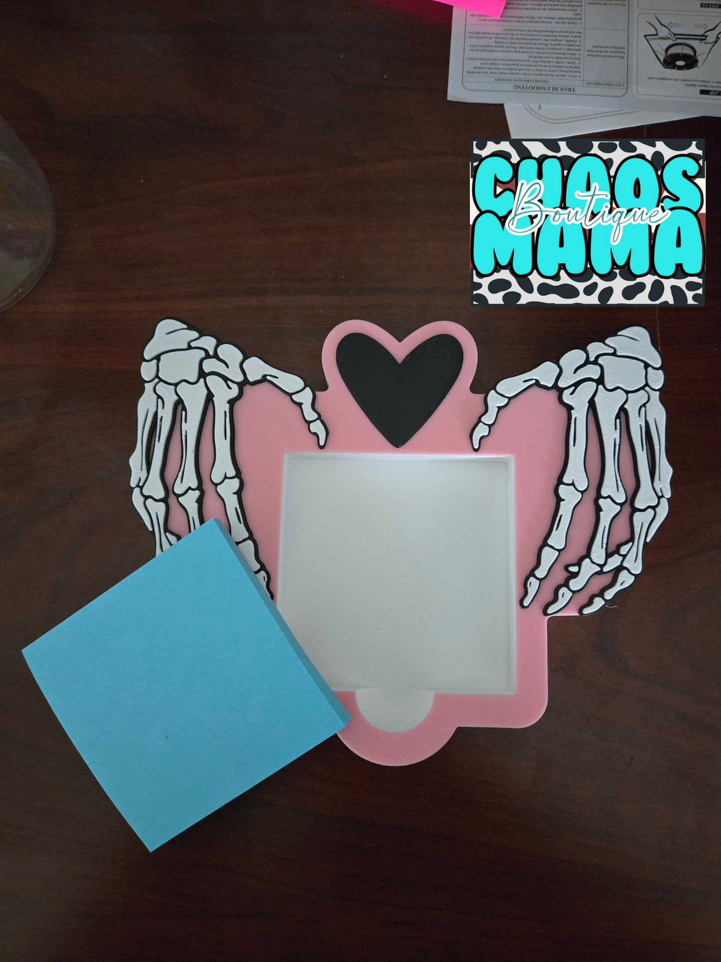 Skeleton Hand Heart Notepad Holder