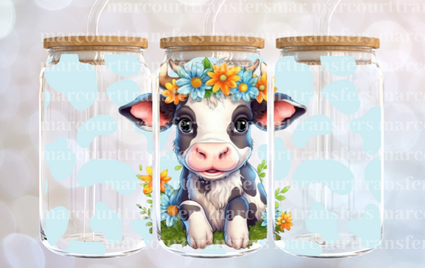 Cow w/ Blue Cow Print Cup