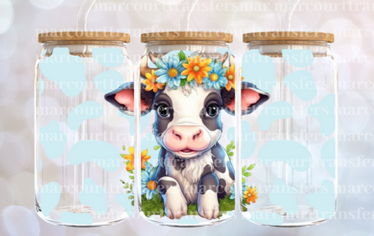 Cow w/ Blue Cow Print Cup
