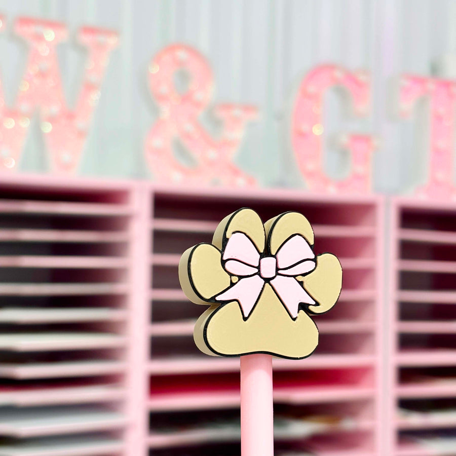 Paw Bow Straw Topper