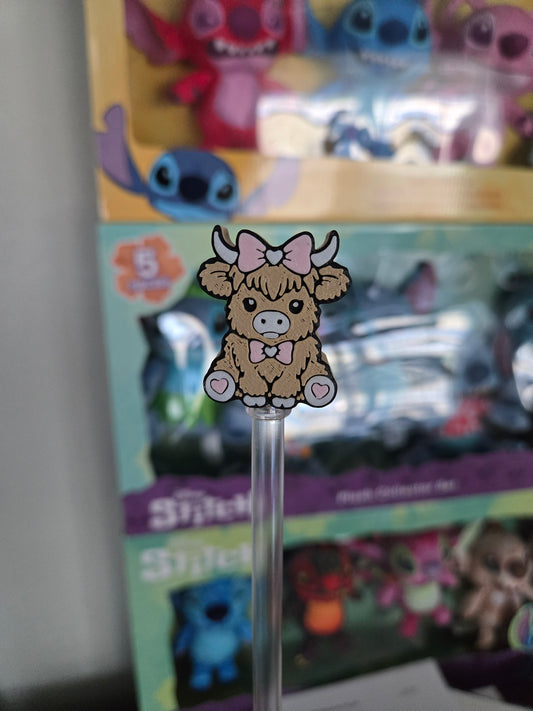 Highland Cow Regular Straw Toppers