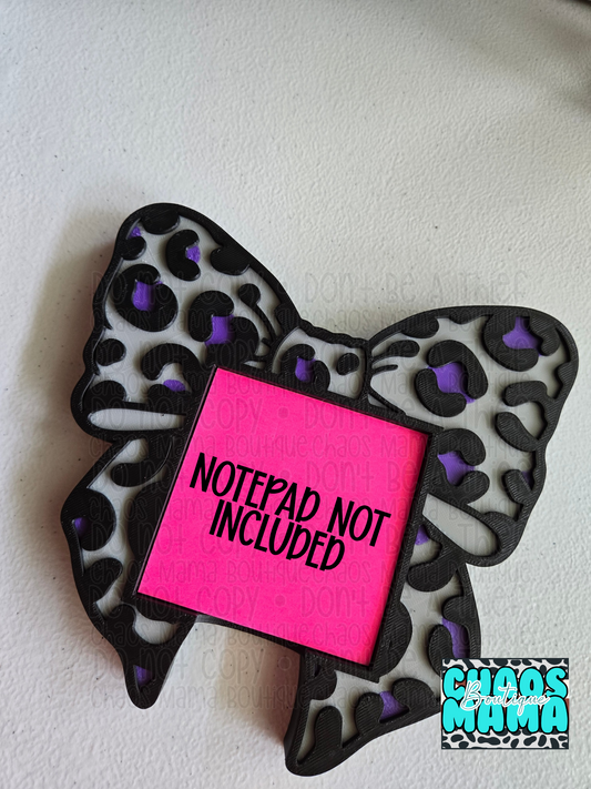 Leopard Bow Notepad Holder