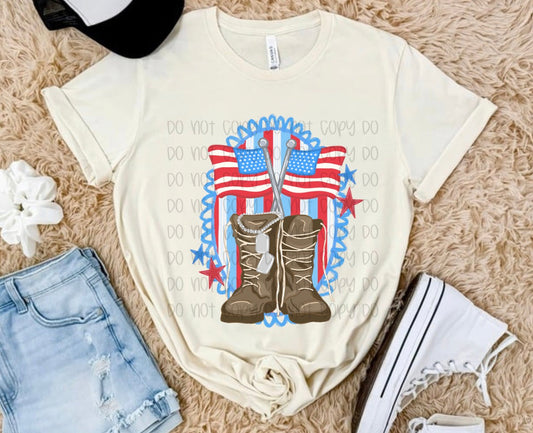 Soldier Boots With Flag