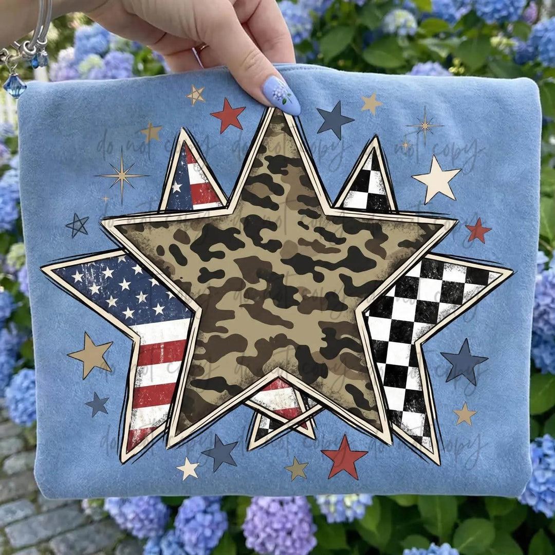 Camo Flag Checkered Stars