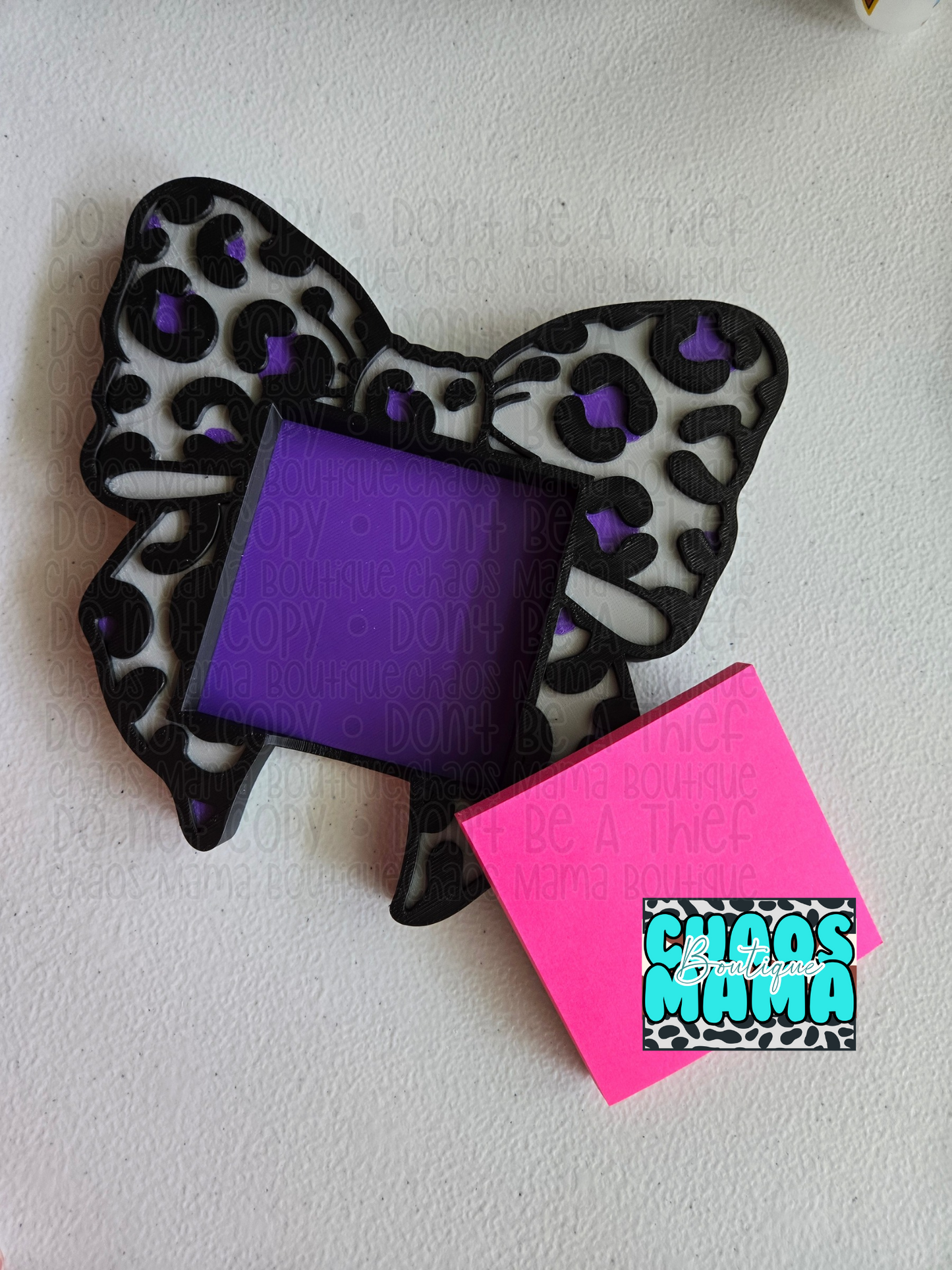 Leopard Bow Notepad Holder