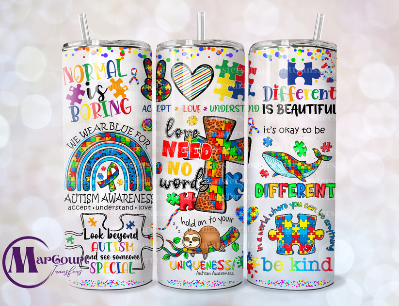 Love Needs No Words Autism Tumbler