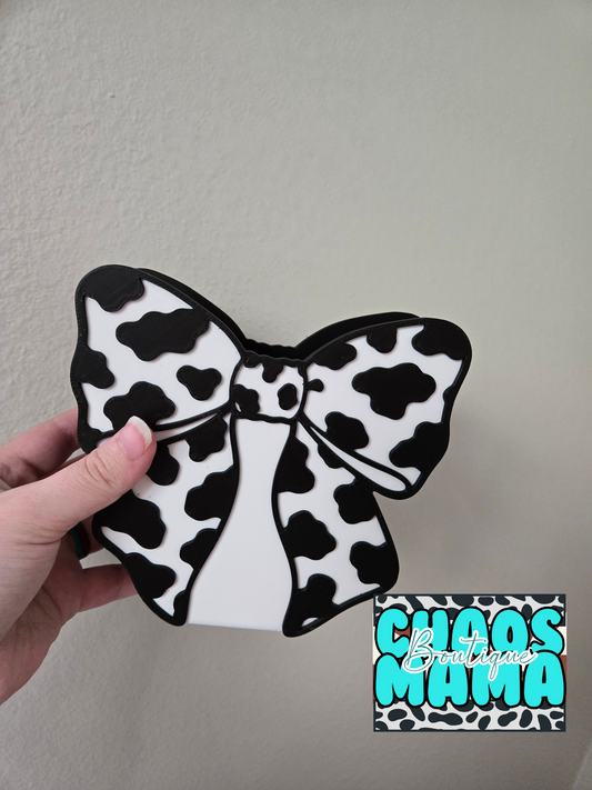 Cow Print Bow Pen Holder
